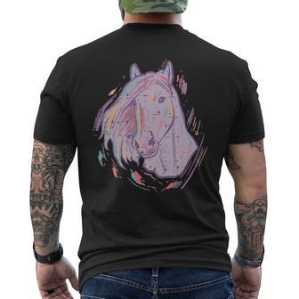 Purple Horse Painting Animal Art Equestrian Men's T-shirt Back Print | Mazezy UK