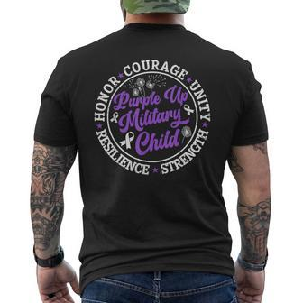 Purple Up Military Child 2024 Honor Courage Unity Dandelion Men's T-shirt Back Print | Mazezy UK