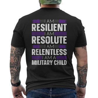 Purple Up I Am A Military Child Men's T-shirt Back Print - Monsterry UK