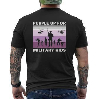 I Purple Up Military Kid Proud Of Military Children Us Army Veteran Mens Back Print T-shirt | Mazezy