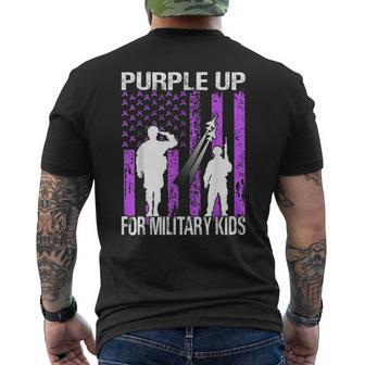 Purple Up For Military Kids-Month Of The Military Child 2021 Mens Back Print T-shirt - Thegiftio