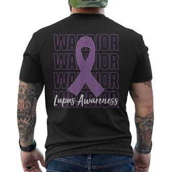 Purple Ribbon Lupus Warrior Lupus Fighter Lupus Awareness Men's T-shirt Back Print | Mazezy