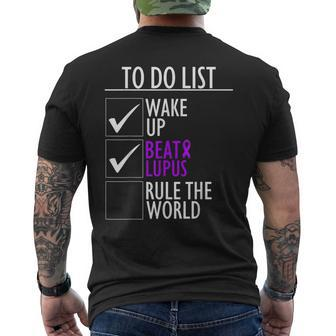 Purple Ribbon Wolf To Do List Beat Lupus Awareness Mens Back Print T-shirt - Thegiftio UK