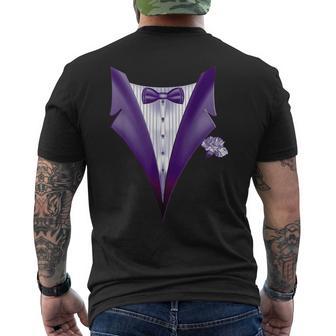 Purple Tuxedo Tux Men's T-shirt Back Print - Monsterry UK