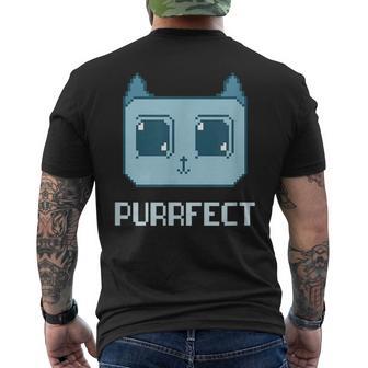 Purrfect Blue The Virtual Pet Cat Meow Pixel Art Men's T-shirt Back Print - Monsterry DE