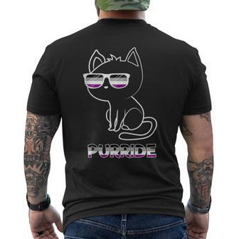 Purride Asexual Flag Sunglasses Gay Pride Cat Lover Men's T-shirt Back Print - Monsterry DE