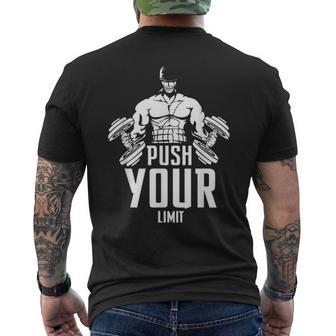 Push Your Limit Gym Motivation Cotton Adult & Youth Men's T-shirt Back Print - Monsterry