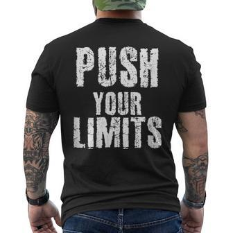 Push Your Limits Inspirational Workout Men's T-shirt Back Print - Monsterry