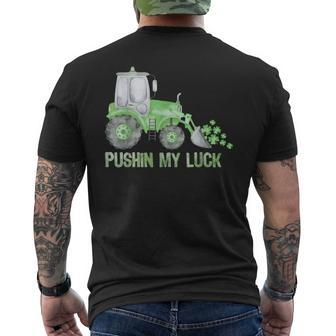 Pushing My Luck Construction Worker St Patrick's Day Boys Men's T-shirt Back Print - Thegiftio