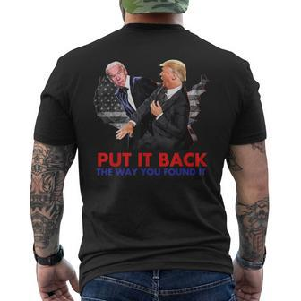 Put It Back The Way You Found It Biden & Trump Vintage Men's T-shirt Back Print - Monsterry UK
