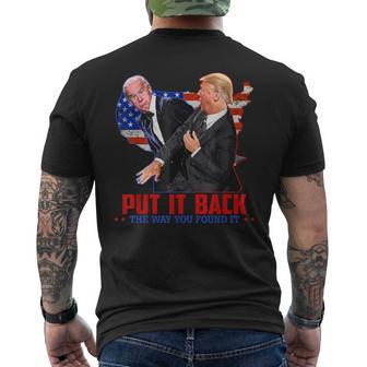 Put It Back The Way You Found It Trump Slap Anti Biden Men's T-shirt Back Print - Monsterry