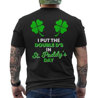 I Put The Double D's In St Paddy's Day Naughty Irish Girl Men's T-shirt Back Print - Monsterry