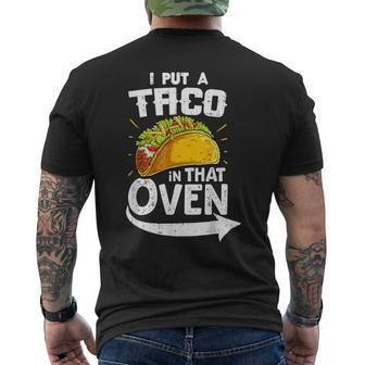 I Put A Taco In That Oven Pregnancy Announcement Couple Baby Men's T-shirt Back Print - Monsterry CA