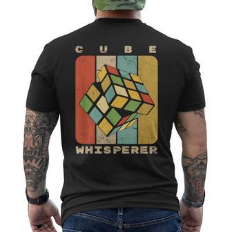 Puzzle Cube Whisperer Vintage Speed Cubing Youth Math Men's T-shirt Back Print - Monsterry