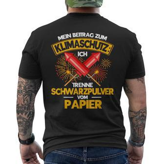 Pyrotechnik Mein Beitrag Zum Klimaschutz German Language T-Shirt mit Rückendruck - Seseable