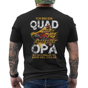 Quad Driving Grandpa Atv Opi Cool Grandad Quad Biker T-Shirt mit Rückendruck - Geschenkecke