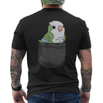 Quaker Parrot Monk Parakeet In Pocket Bird Lover Men's T-shirt Back Print - Monsterry AU