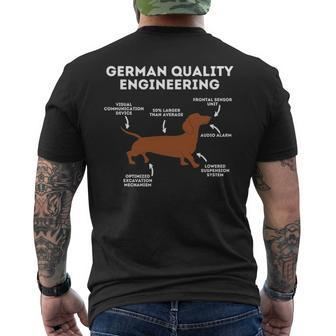 Quality German Engineering Dachshund Lover Wiener Dog Men's T-shirt Back Print | Mazezy