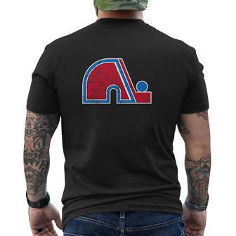 Quebec Nordiques Distressed Defunct Sports Team Celebrate Sports Heritage And History Death Ray Prints Mens Back Print T-shirt - Thegiftio UK
