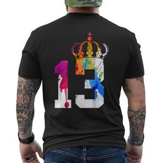 Queen 13 Years King 13Th Birthday Men's T-shirt Back Print - Monsterry
