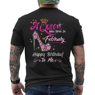 A Queen Was Born In February February Birthday Girl Men's T-shirt Back Print - Thegiftio UK