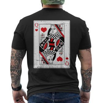Queen Of Hearts Valentines Day Cool V-Day Couple Matching Men's T-shirt Back Print - Seseable