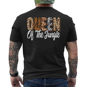 Queen Of The Jungle Zoo Birthday Safari Jungle Animal Men's T-shirt Back Print - Seseable