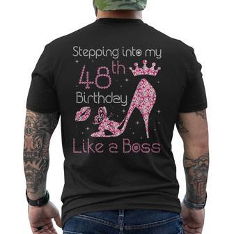 Queen Stepping Into My 48Th Birthday Like A Boss Born 1972 Men's T-shirt Back Print - Monsterry UK