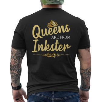 Queens Are From Inkster Mi Michigan Home Roots Men's T-shirt Back Print - Monsterry UK