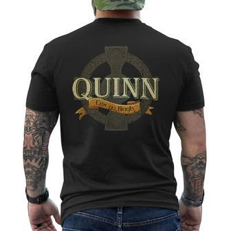 Quinn Irish Surname Quinn Irish Family Name Celtic Cross Men's T-shirt Back Print - Seseable