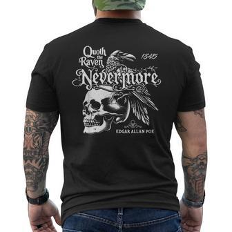 Quoth The Raven Nevermore By Edgar Allan Poe Men's T-shirt Back Print - Monsterry DE