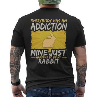 Rabbit Addiction Farm Animal Lover Men's T-shirt Back Print | Mazezy