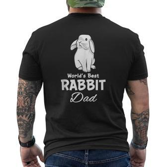 Rabbit Dad Cute Bunny Pet For Father Men Mens Back Print T-shirt | Mazezy