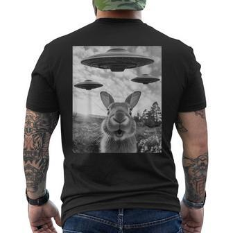 Rabbit Selfie With Ufos Vintage Alien Rabbit Men's T-shirt Back Print - Thegiftio UK