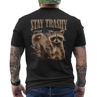 Raccoon Stay Trashy Raccoon Men's T-shirt Back Print - Monsterry UK