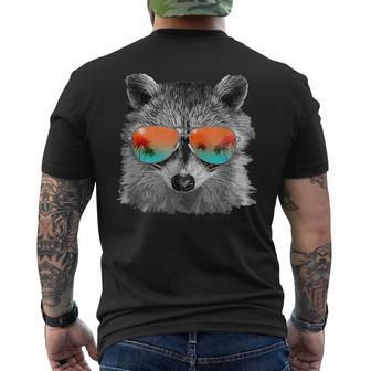 Raccoon With Sunglasses Raccoon Face Men's T-shirt Back Print - Monsterry