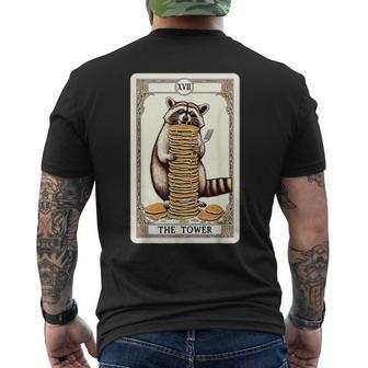 Raccoon Tarot Card The Tower Pancake Raccoon Men's T-shirt Back Print - Monsterry AU