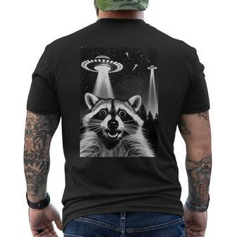 Raccoon Ufo Invasion Meme Alien Raccoon Ufo Selfie Men's T-shirt Back Print - Monsterry DE