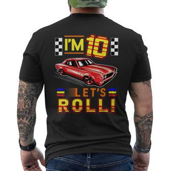 Race Car 10Th Birthday Toddler Boy Racing 10 Years Old Men's T-shirt Back Print - Monsterry DE