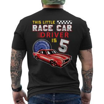 Race Car 5Th Birthday Toddler Boy Racing 5 Years Old Men's T-shirt Back Print - Monsterry AU