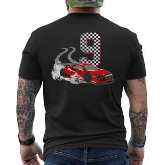 Race Car 9 Years Old Racing Car 9Th Birthday Racecar Boys Men's T-shirt Back Print - Monsterry CA