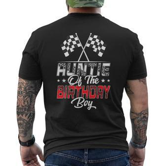 Race Car Auntie Of The Birthday Boy Racing Family Pit Crew Men's T-shirt Back Print - Thegiftio UK