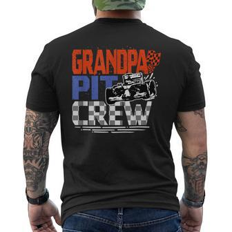 Race Car Themed Birthday Party Grandpa Pit Crew Costume Men's T-shirt Back Print - Monsterry UK