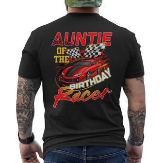 Race Car Party Auntie Of The Birthday Racer Racing Family Men's T-shirt Back Print | Mazezy UK
