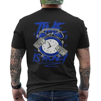 Racer Blue 5S To Match Time Is Money Shoes 5 Racer Blue Men's T-shirt Back Print - Monsterry DE