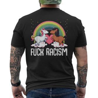 Racism Unicorn Anti Racism T-Shirt mit Rückendruck - Seseable