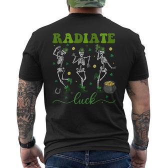 Radiate Luck Skeleton Radiology St Patrick's Day Rad Tech Men's T-shirt Back Print - Seseable