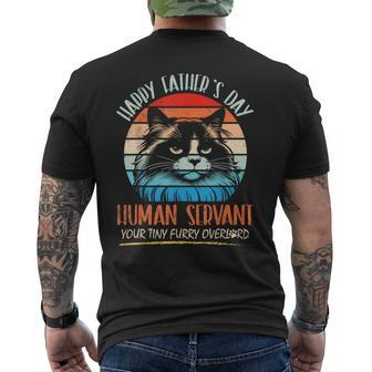 Ragdoll Cat Happy Father Day Human Servant Furry Overload Men's T-shirt Back Print - Thegiftio UK