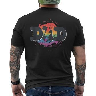 Rainbow Lighting Dad Father's Day Men's T-shirt Back Print - Seseable