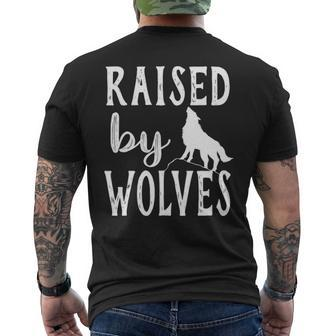 Raised By Wolves Graphic Wolf Men's T-shirt Back Print | Mazezy